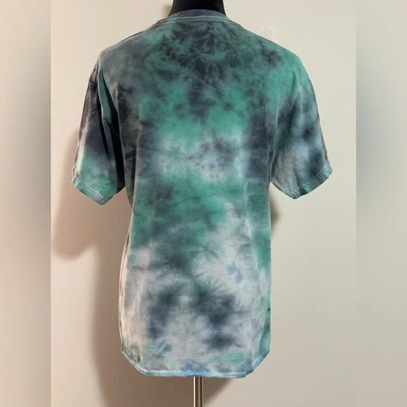 EUC M&O Gold Green and Black Trippy Smiley Face Tee size medium - Picture 5 of 9